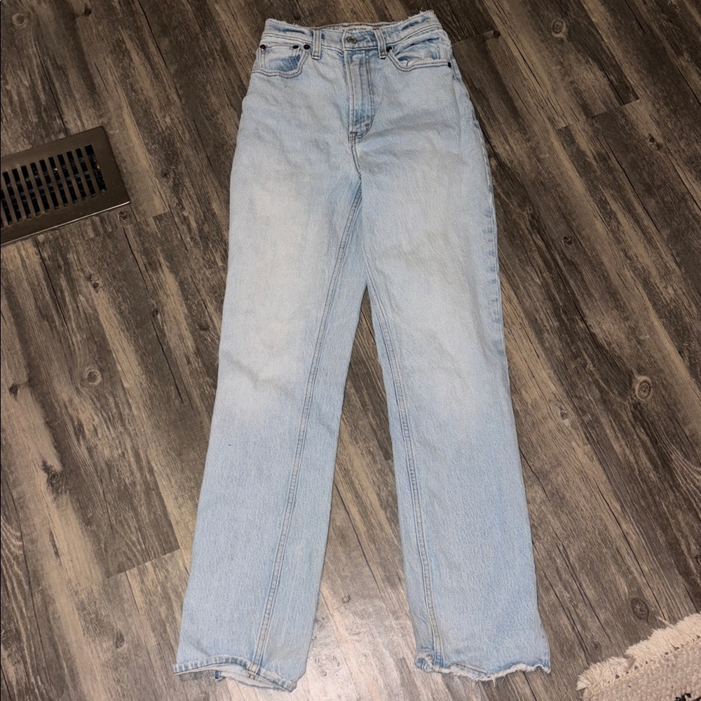 Abercrombie & Fitch Curve Love Ultra High Rise 90s Straight Jean 24 / 00 - Picture 5 of 9